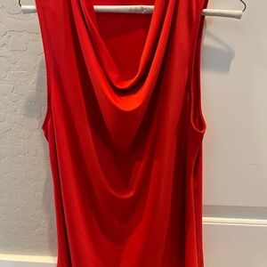 Ann Taylor Red Draped Tank Top